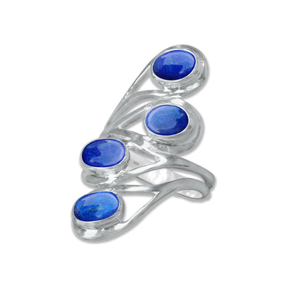 Cascade Ring – Handmade Sterling Silver Ring with Four Natural Gemstones | Made to Order