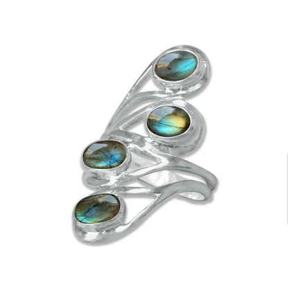 Cascade Ring – Handmade Sterling Silver Ring with Four Natural Gemstones | Made to Order