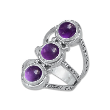 Celestia Band – Sterling Silver Ring with Four Natural Gemstones | Handmade | Made to Order