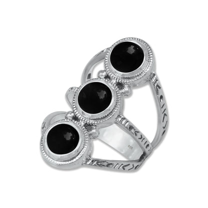 Celestia Band – Sterling Silver Ring with Four Natural Gemstones | Handmade | Made to Order
