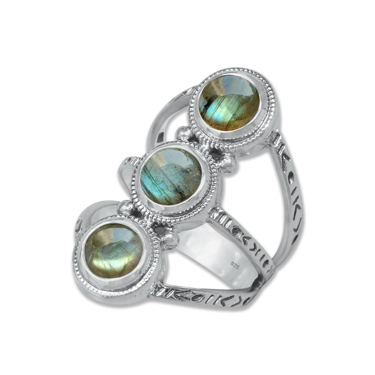 Celestia Band – Sterling Silver Ring with Four Natural Gemstones | Handmade | Made to Order