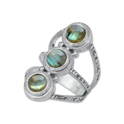 Celestia Band – Sterling Silver Ring with Four Natural Gemstones | Handmade | Made to Order