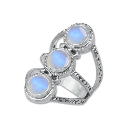 Celestia Band – Sterling Silver Ring with Four Natural Gemstones | Handmade | Made to Order
