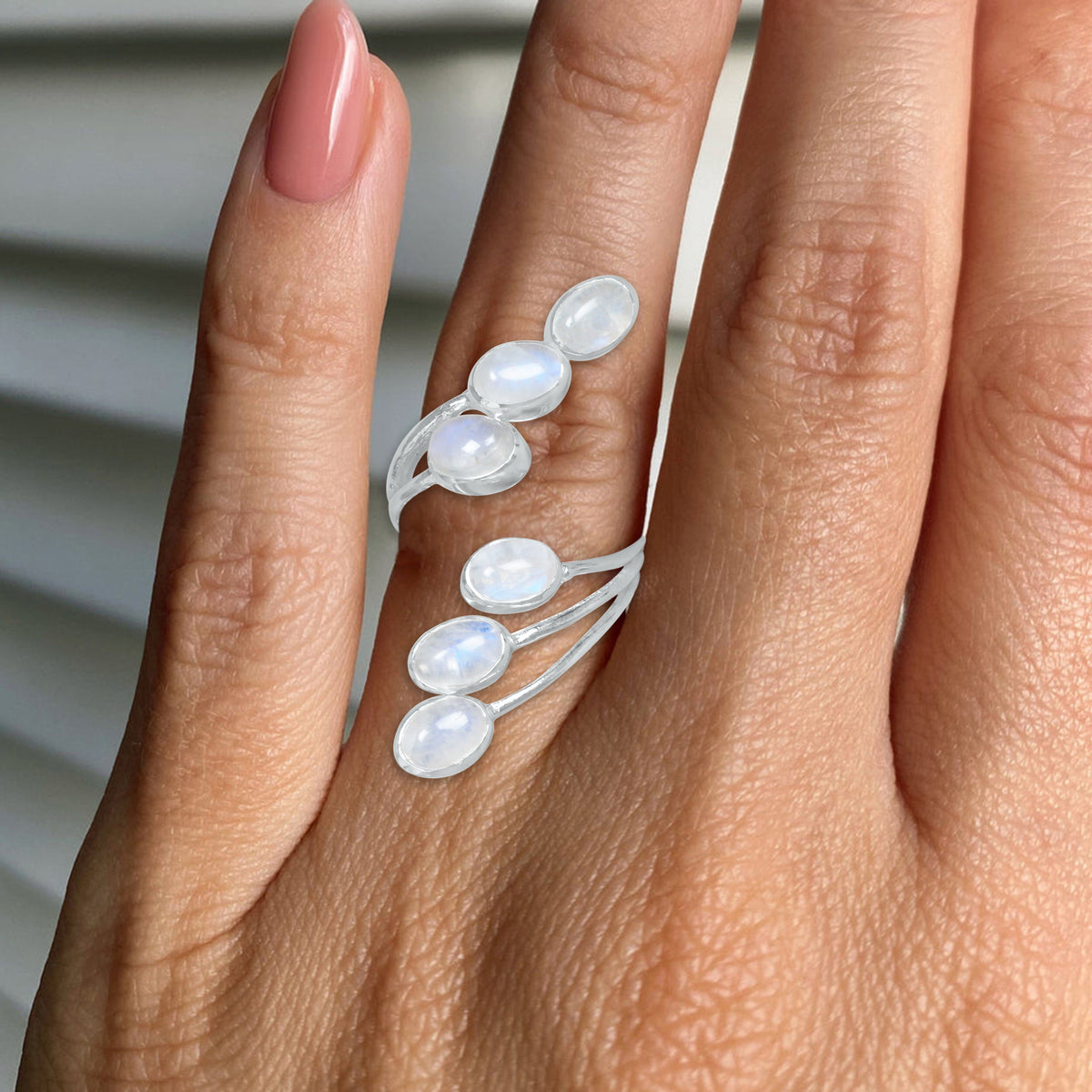 Six-Stone Ethiopian Opal Wrap Ring – Handmade 925 Sterling Silver Statement Design | Made to Order