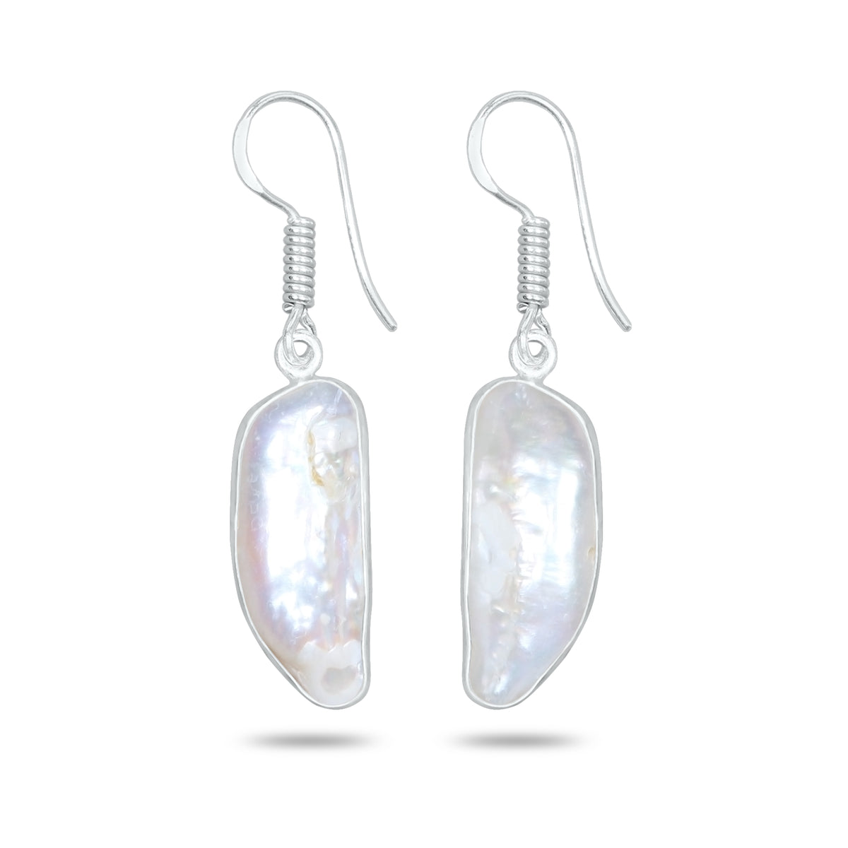 Natural Biwa Pearl Drop Earrings – Silver Plated | Wholesale