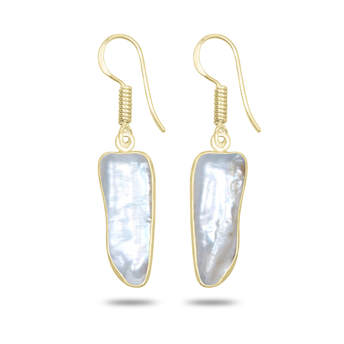 Natural Biwa Pearl Drop Earrings – 18K Gold Plated | Wholesale