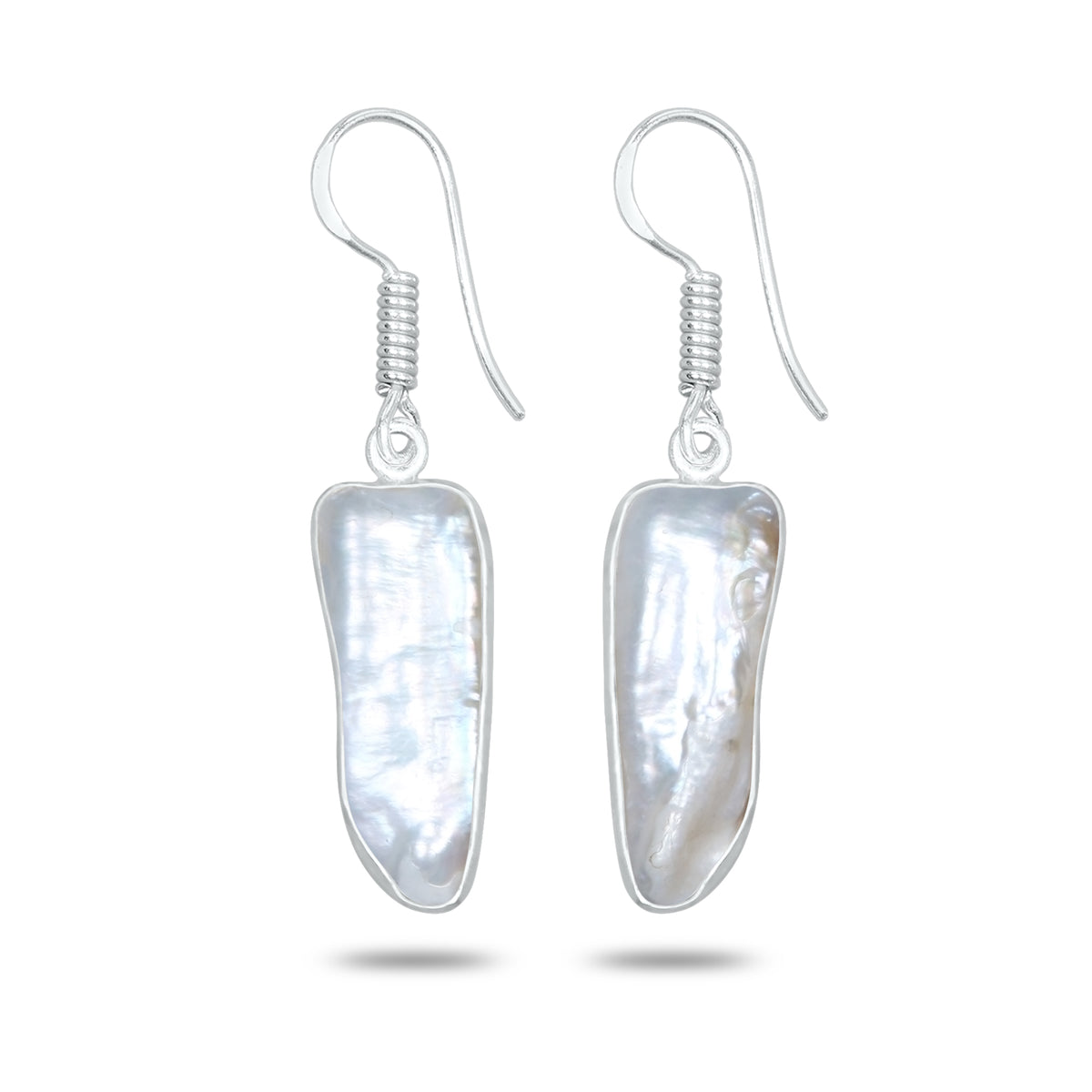 Natural Biwa Pearl Drop Earrings – Silver Plated | Wholesale