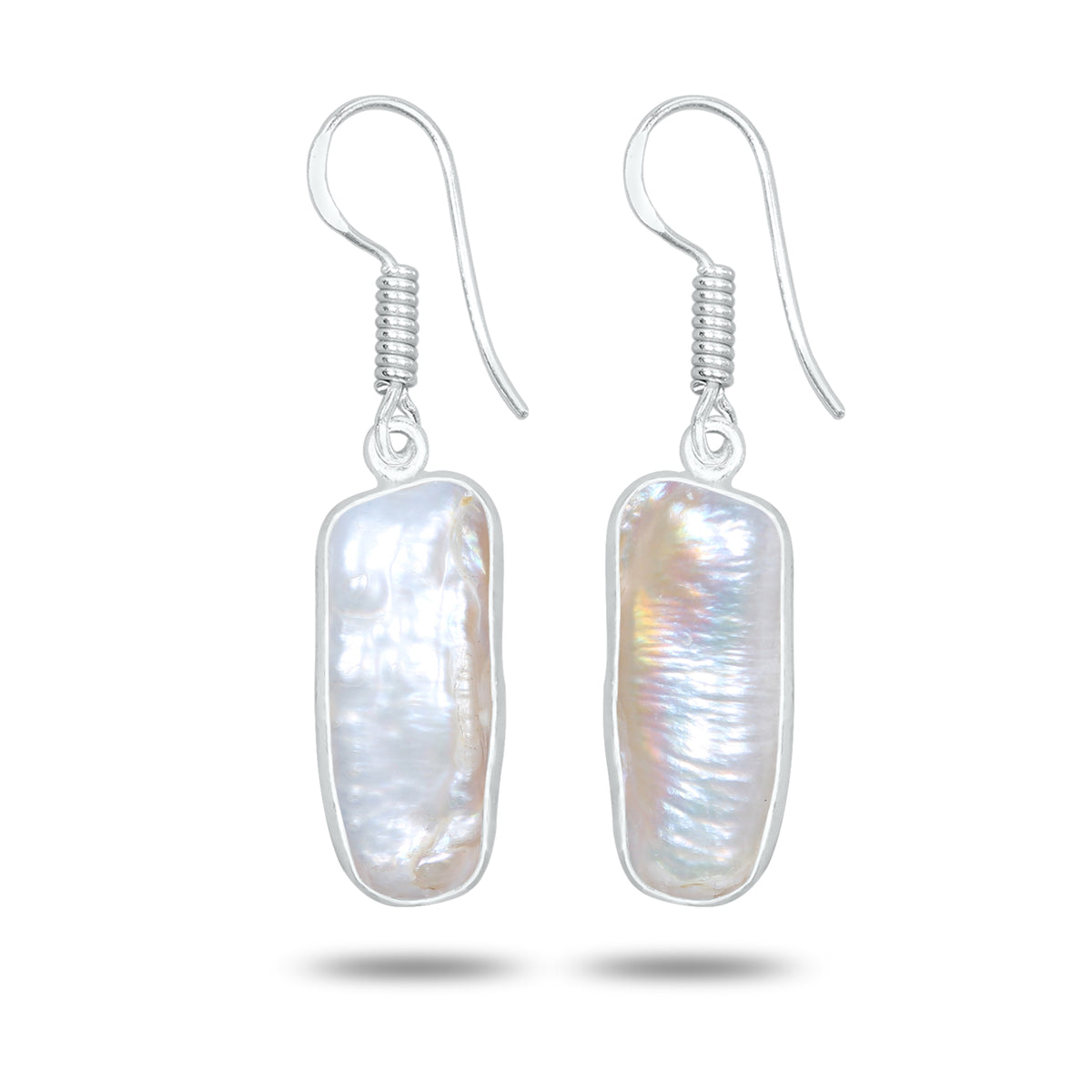 Natural Biwa Pearl Drop Earrings – Silver Plated | Wholesale