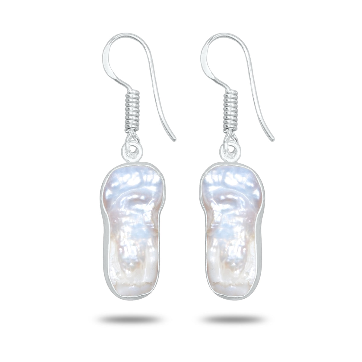 Natural Biwa Pearl Drop Earrings – Silver Plated | Wholesale