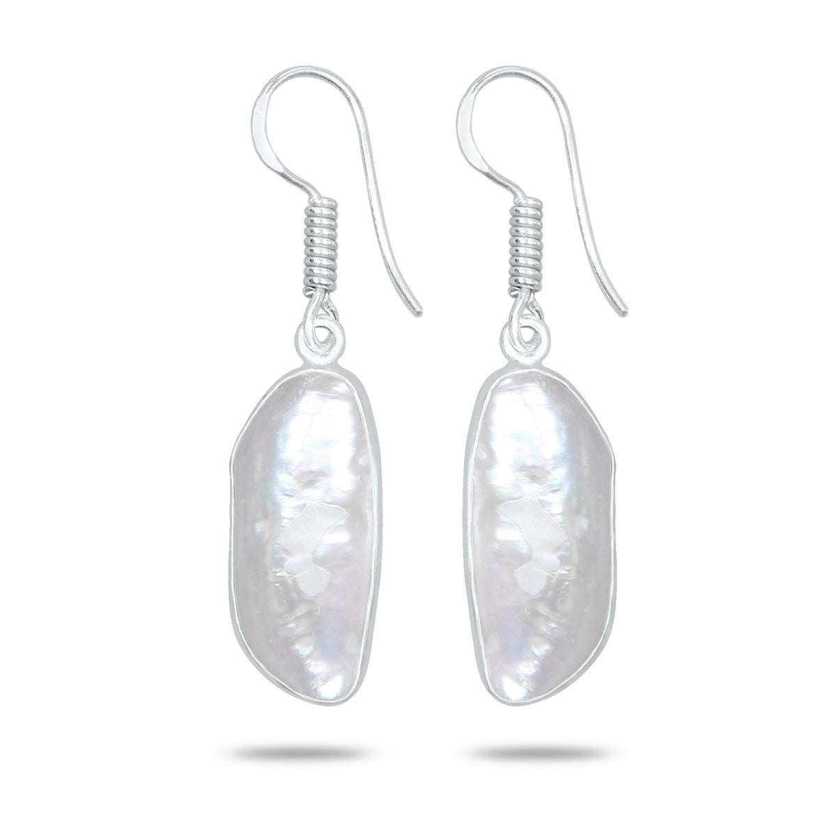 Natural Biwa Pearl Drop Earrings – Silver Plated | Wholesale