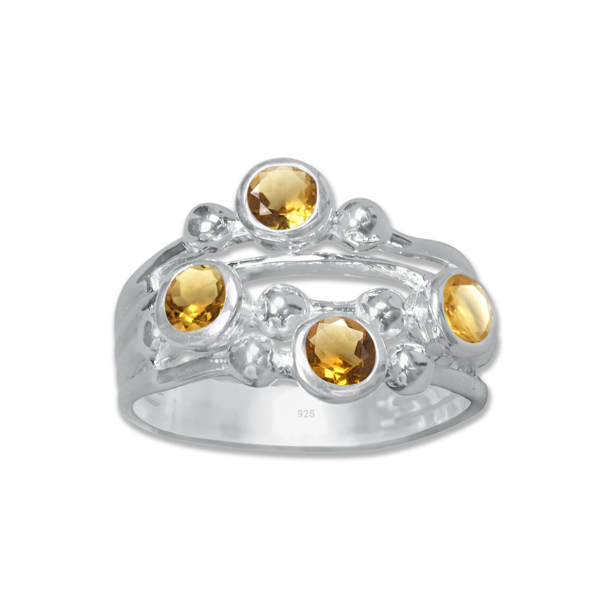 Boho Bubble Band Ring in 925 Sterling Silver – Natural Gemstone Variants | Made to Order