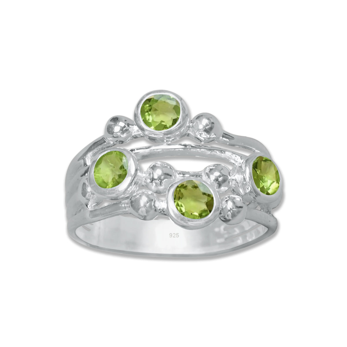 Boho Bubble Band Ring in 925 Sterling Silver – Natural Gemstone Variants | Made to Order