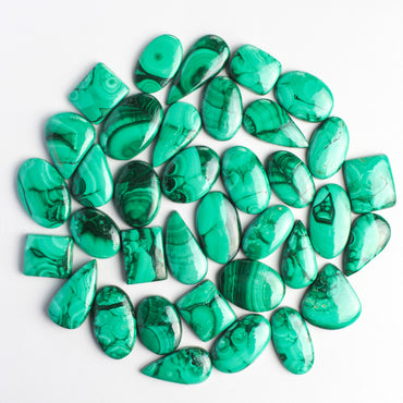 Malachite Loose Cabochons - Wholesale, Assorted shapes and Sizes