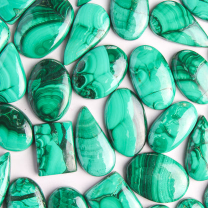 Malachite Loose Cabochons - Wholesale, Assorted shapes and Sizes