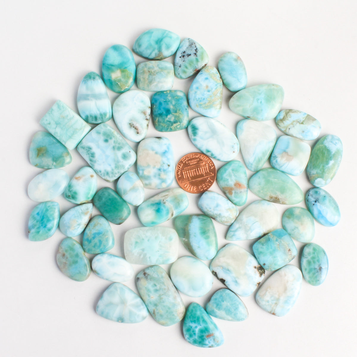 Larimar Loose Cabochons - Wholesale, Assorted shapes and Sizes
