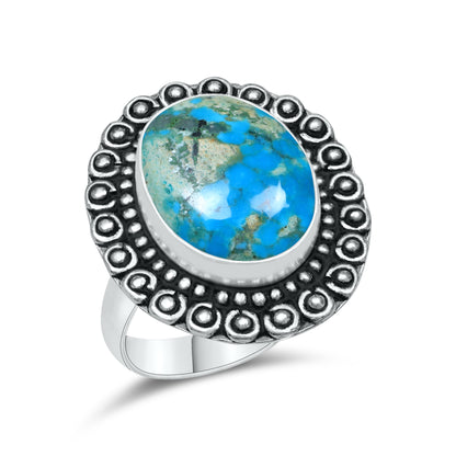 Natural Turquoise Rings – Silver-Plated, Stabilized, Handmade Boho Western | Wholesale