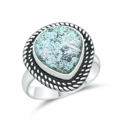 Natural Turquoise Rings – Silver-Plated, Stabilized, Handmade Boho Western | Wholesale