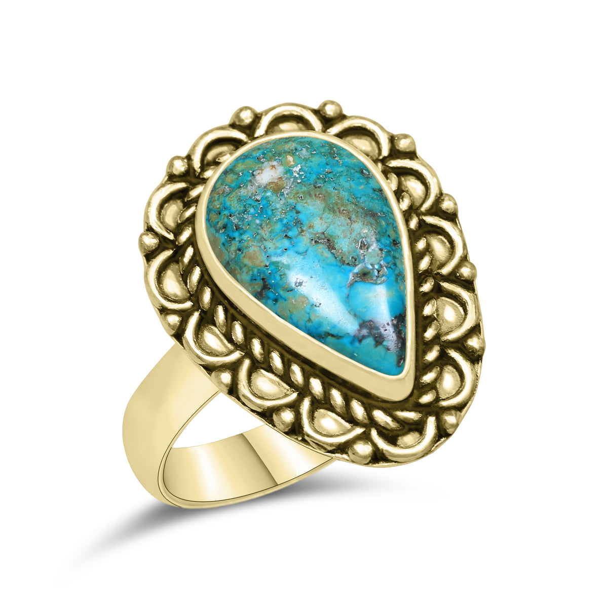 Natural Turquoise Rings – Silver-Plated, Stabilized, Handmade Boho Western | Wholesale
