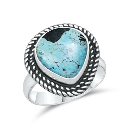 Natural Turquoise Rings – Silver-Plated, Stabilized, Handmade Boho Western | Wholesale