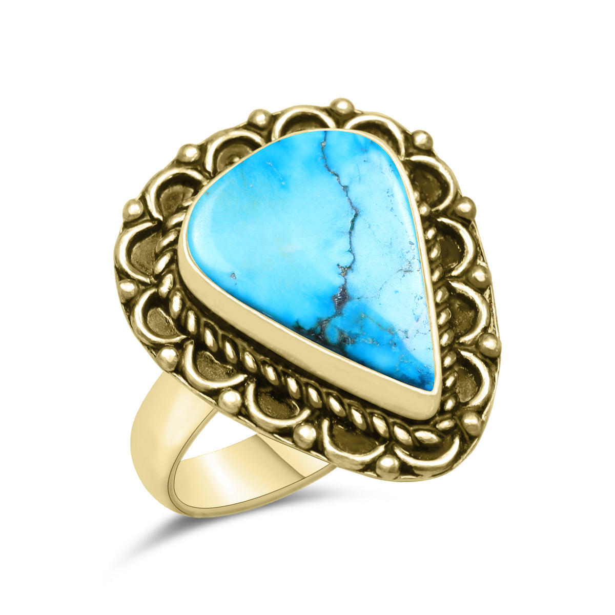Natural Turquoise Rings – Silver-Plated, Stabilized, Handmade Boho Western | Wholesale