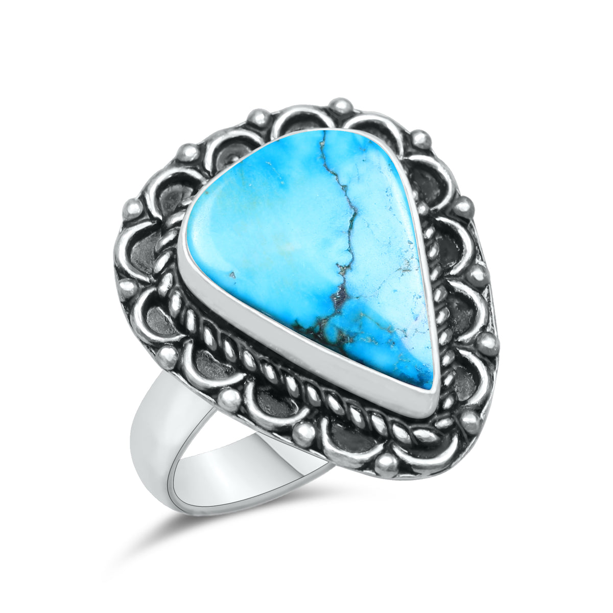 Natural Turquoise Rings – Silver-Plated, Stabilized, Handmade Boho Western | Wholesale