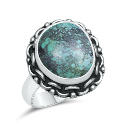 Natural Turquoise Rings – Silver-Plated, Stabilized, Handmade Boho Western | Wholesale