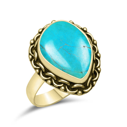 Natural Turquoise Rings – Silver-Plated, Stabilized, Handmade Boho Western | Wholesale