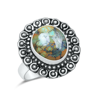 Natural Turquoise Rings – Silver-Plated, Stabilized, Handmade Boho Western | Wholesale
