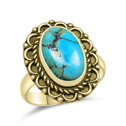 Natural Turquoise Rings – Silver-Plated, Stabilized, Handmade Boho Western | Wholesale