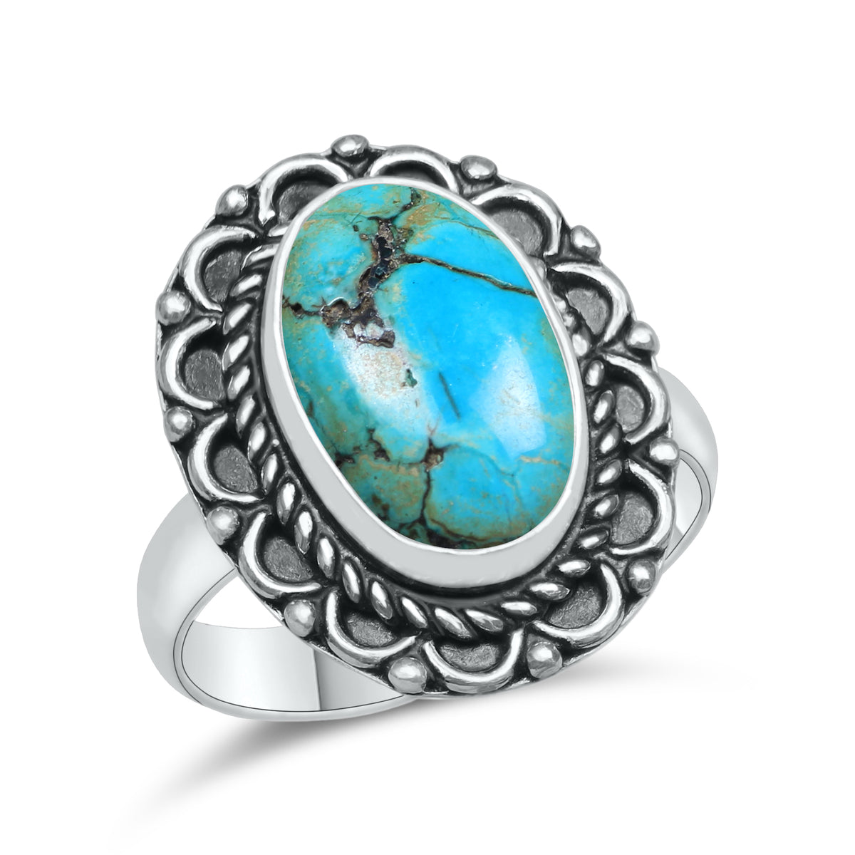 Natural Turquoise Rings – Silver-Plated, Stabilized, Handmade Boho Western | Wholesale