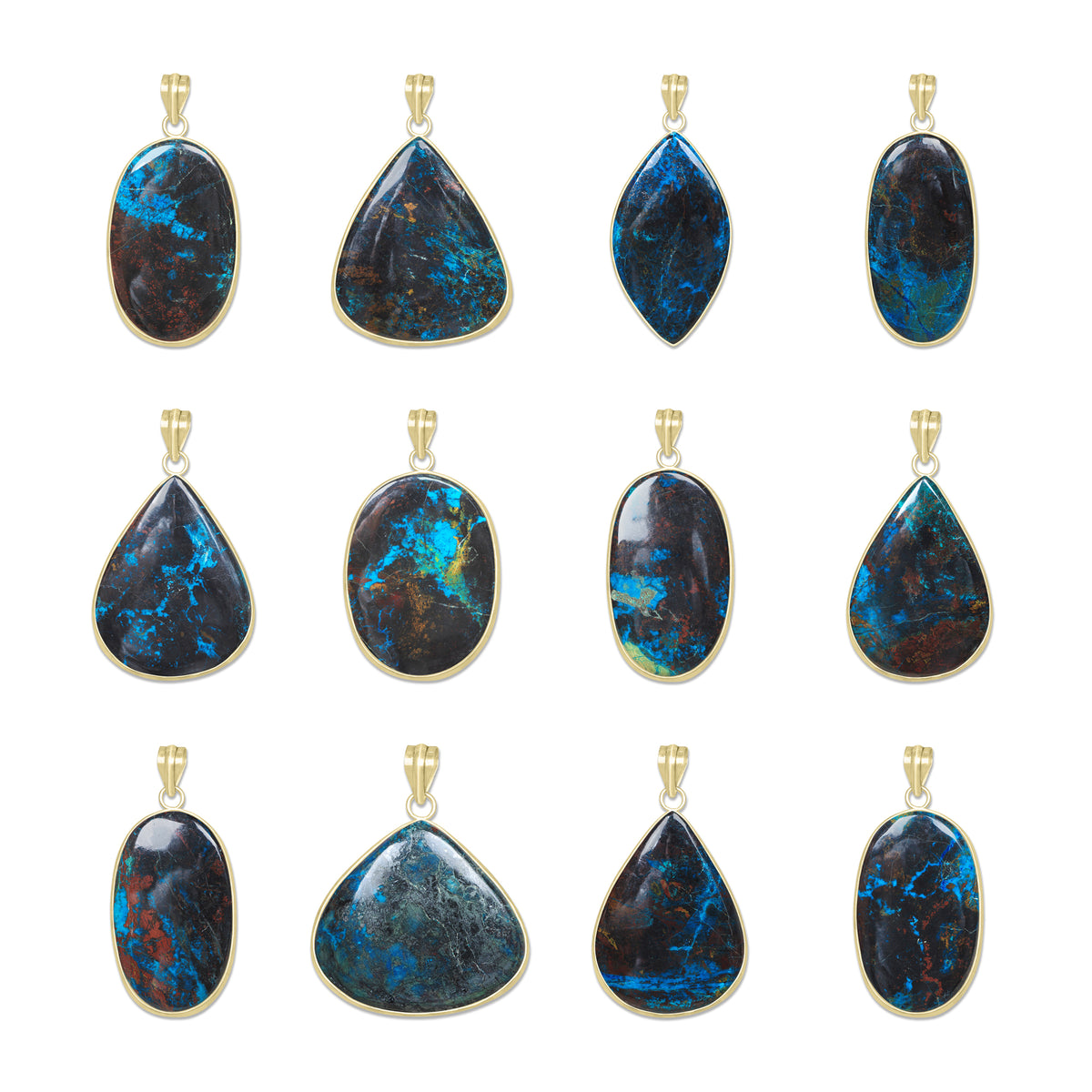 Chrysocolla Pendants | Minimal Bezel | AA Quality