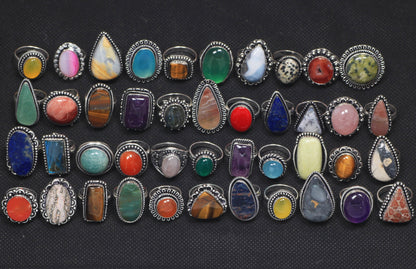 Assorted Crystal Rings – Silver-Plated, Mixed Sizes & Designs | Wholesale