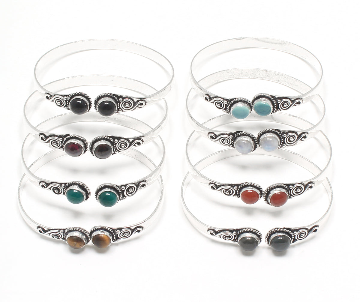 Verschiedene Kristall handgefertigte verstellbare Manschette Armreifen für Frauen Großhandel viel Multi Farbe versilbert Armreif Armbänder