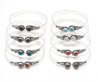 Verschiedene Kristall handgefertigte verstellbare Manschette Armreifen für Frauen Großhandel viel Multi Farbe versilbert Armreif Armbänder