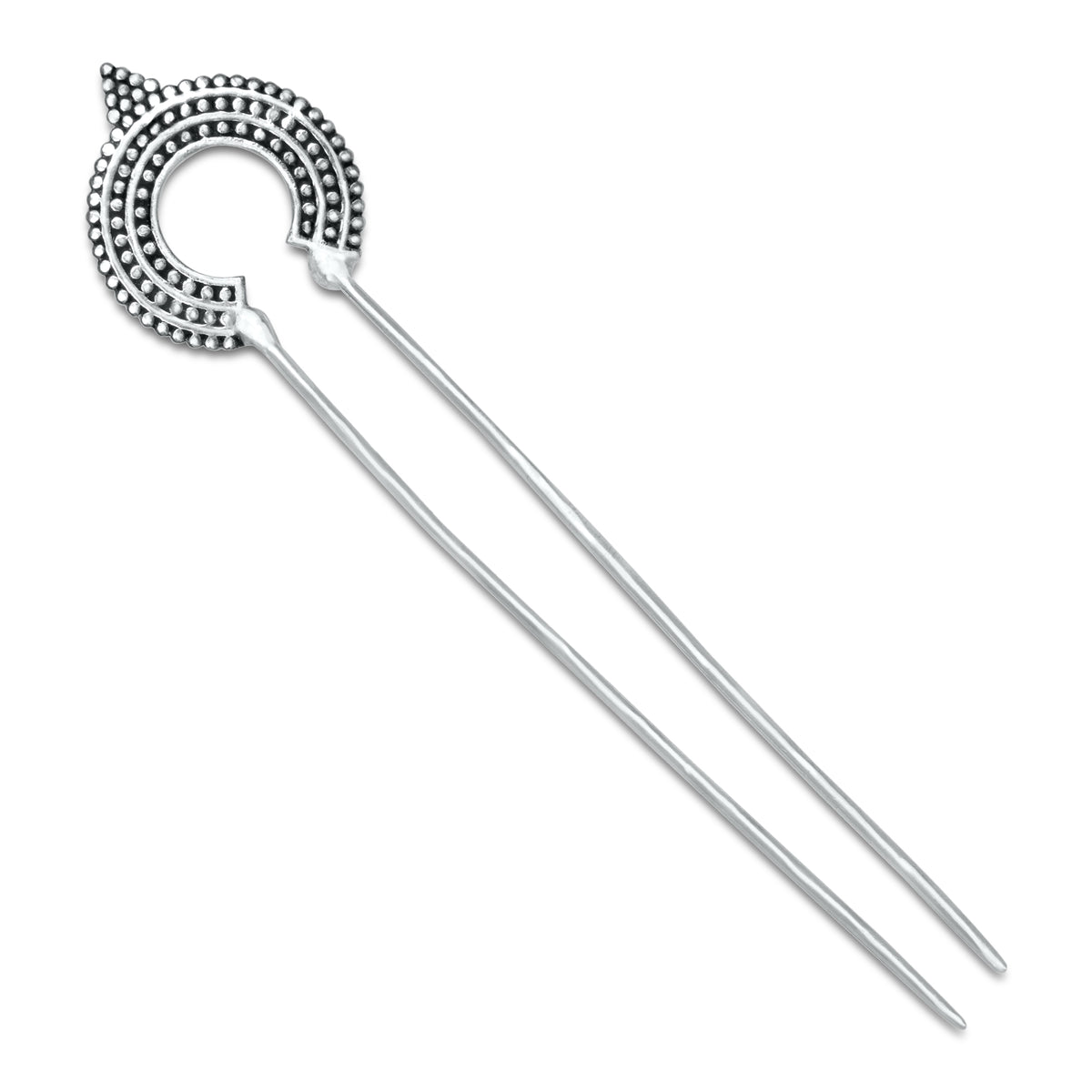 Paisley Swirl Hair Stick | Silver Plated Brass Bun Stick