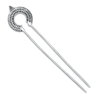 Paisley Swirl Hair Stick | Silver Plated Brass Bun Stick