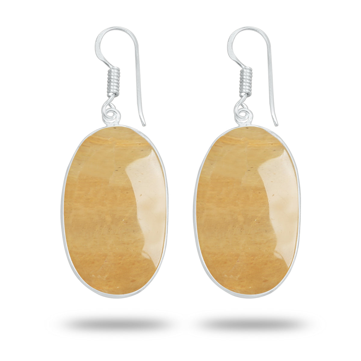 Yellow Aventurine Earrings – Handmade Minimal Design | Silver‑Plated Brass | Fish Hook Backs | Wholesale Pairs