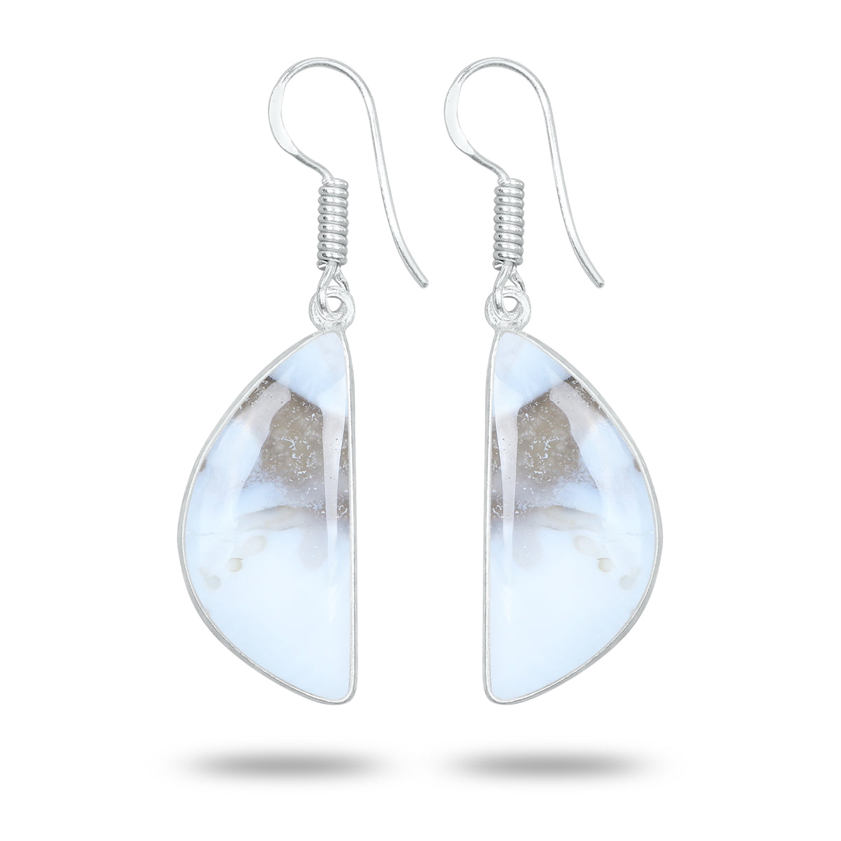 Owyhee Opal Earrings – Handmade Minimal Design | Silver‑Plated Brass | Fish Hook Backs | Wholesale Pairs