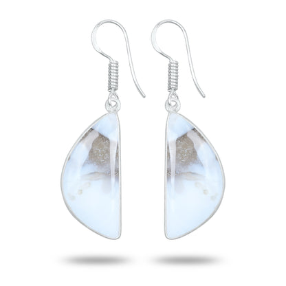 Owyhee Opal Earrings – Handmade Minimal Design | Silver‑Plated Brass | Fish Hook Backs | Wholesale Pairs