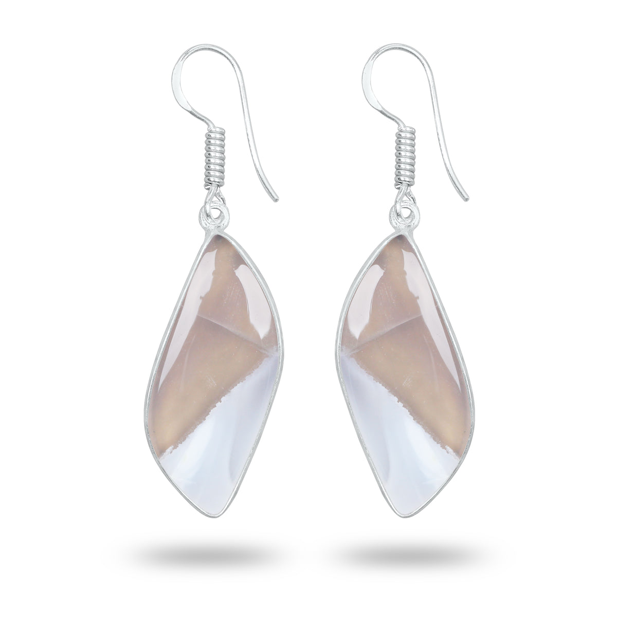 Owyhee Opal Earrings – Handmade Minimal Design | Silver‑Plated Brass | Fish Hook Backs | Wholesale Pairs