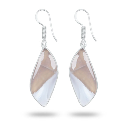 Owyhee Opal Earrings – Handmade Minimal Design | Silver‑Plated Brass | Fish Hook Backs | Wholesale Pairs