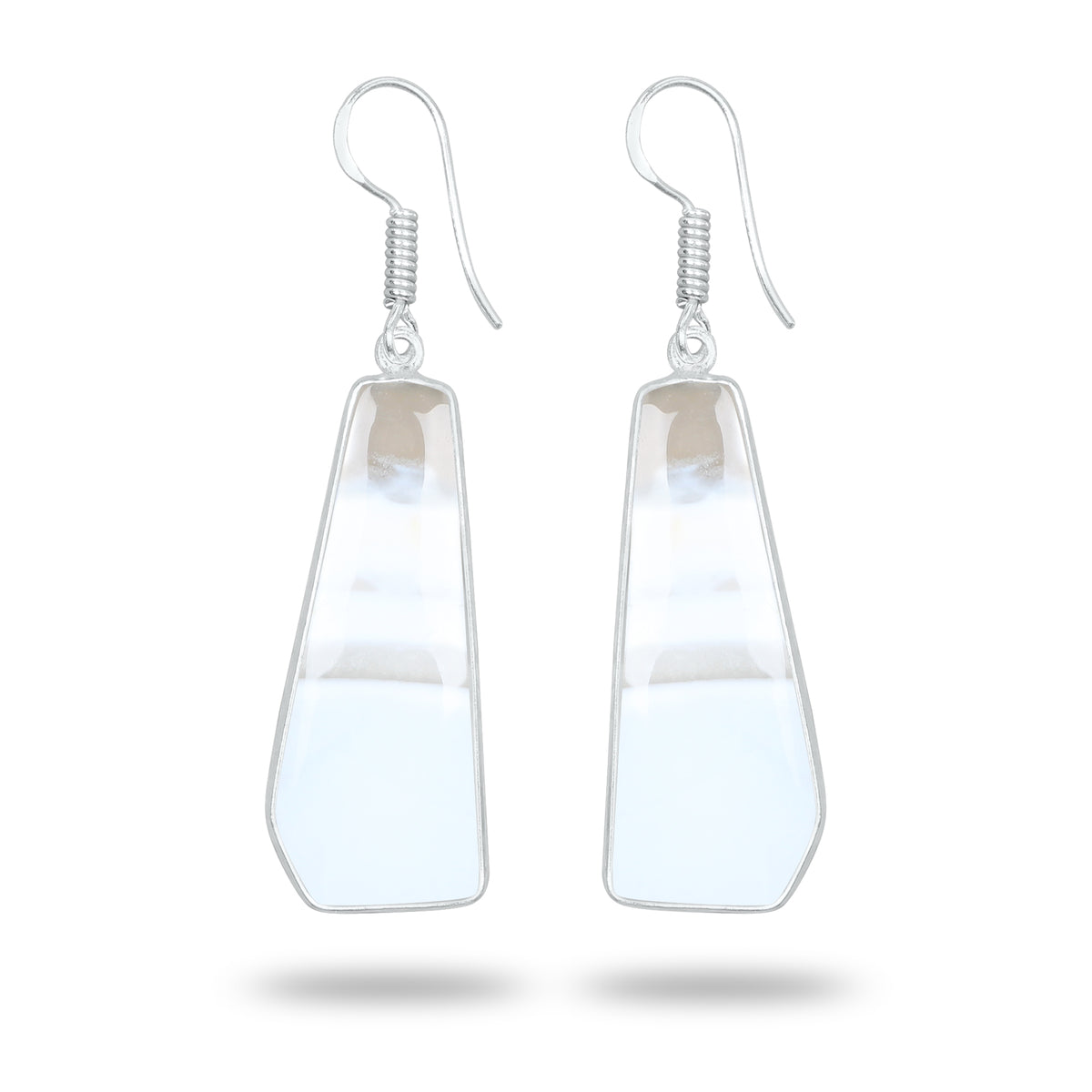 Owyhee Opal Earrings – Handmade Minimal Design | Silver‑Plated Brass | Fish Hook Backs | Wholesale Pairs