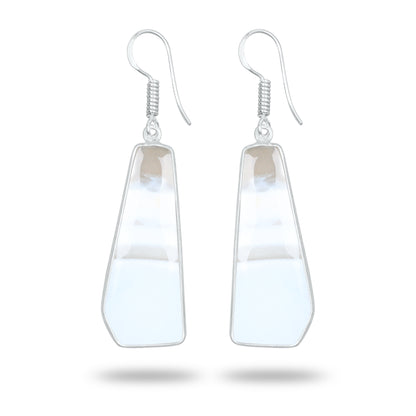 Owyhee Opal Earrings – Handmade Minimal Design | Silver‑Plated Brass | Fish Hook Backs | Wholesale Pairs