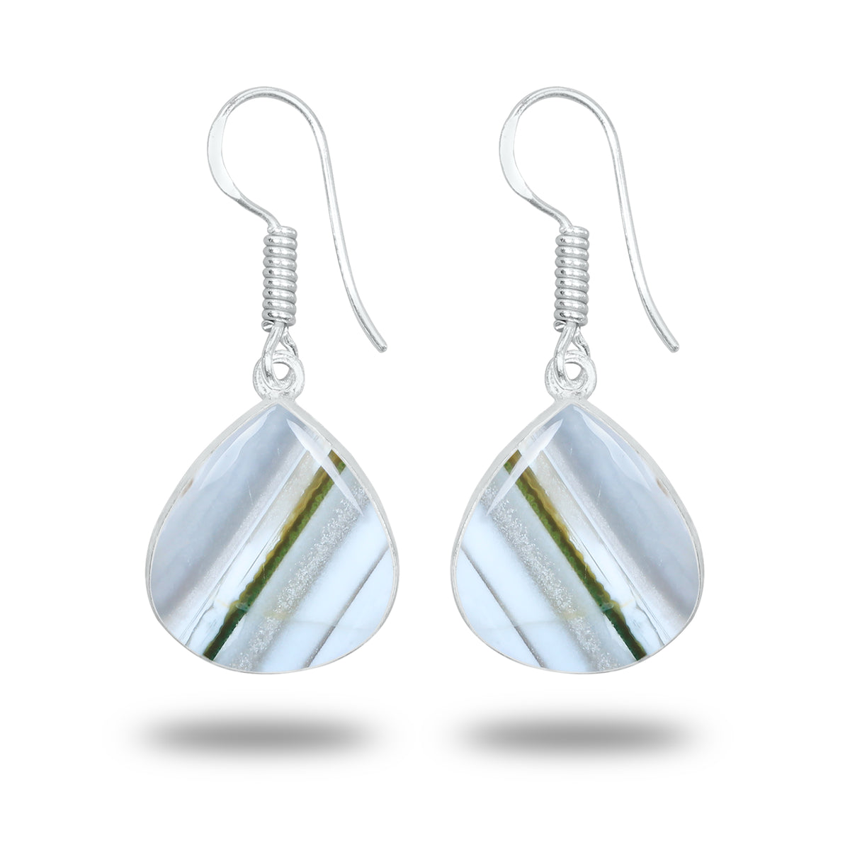 Owyhee Opal Earrings – Handmade Minimal Design | Silver‑Plated Brass | Fish Hook Backs | Wholesale Pairs