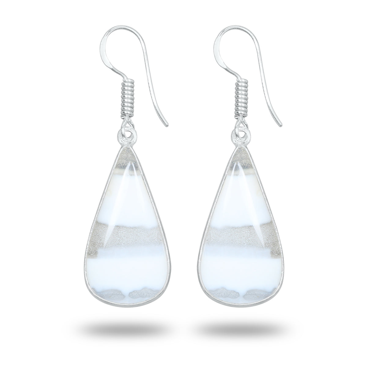 Owyhee Opal Earrings – Handmade Minimal Design | Silver‑Plated Brass | Fish Hook Backs | Wholesale Pairs