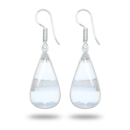 Owyhee Opal Earrings – Handmade Minimal Design | Silver‑Plated Brass | Fish Hook Backs | Wholesale Pairs