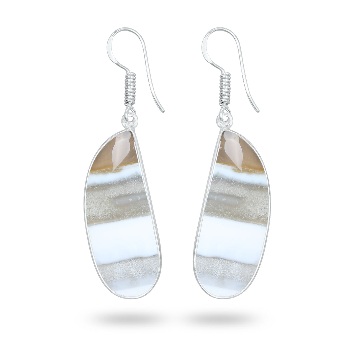 Owyhee Opal Earrings – Handmade Minimal Design | Silver‑Plated Brass | Fish Hook Backs | Wholesale Pairs
