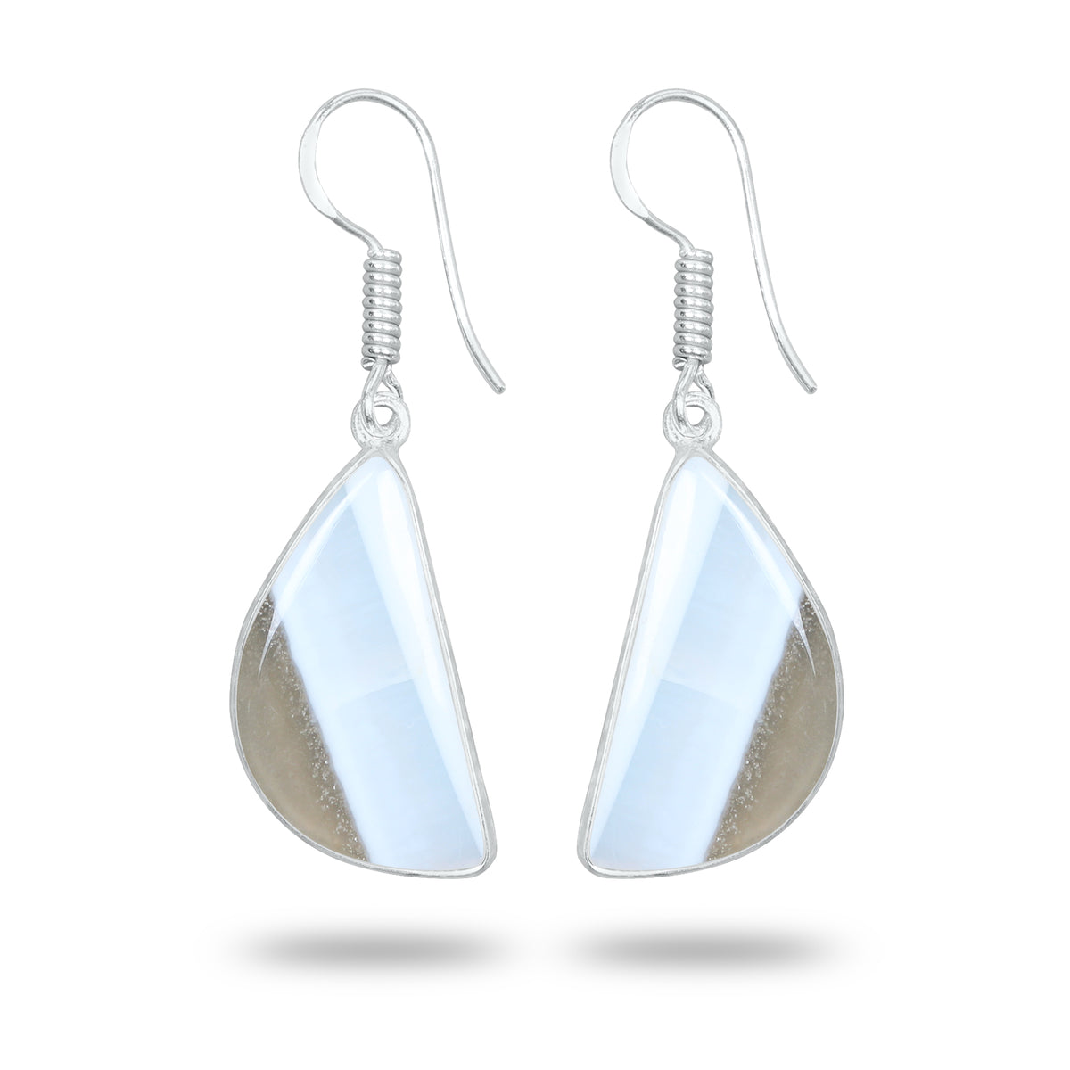 Owyhee Opal Earrings – Handmade Minimal Design | Silver‑Plated Brass | Fish Hook Backs | Wholesale Pairs
