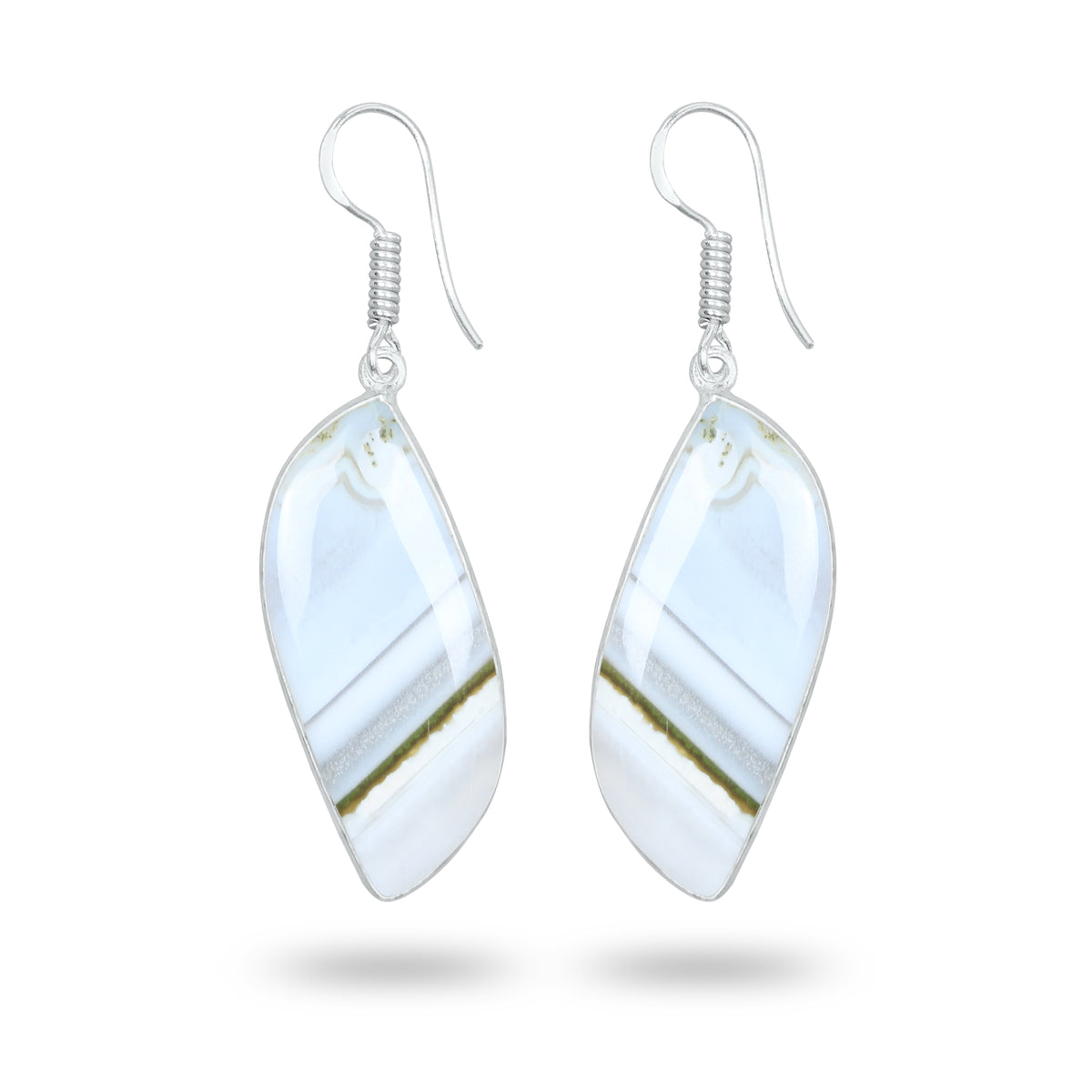 Owyhee Opal Earrings – Handmade Minimal Design | Silver‑Plated Brass | Fish Hook Backs | Wholesale Pairs