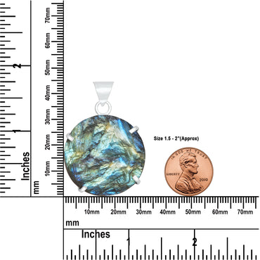 Labradorite Raw Stone Pendants – Prong Set | Silver‑Plated Brass (No Chain) | Wholesale Bundles